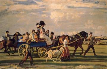 Gypsies Arriving at Epsom Artwork by Sir Alfred James Munnings