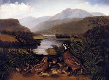 Partridges In A Landscape Artwork by Rubens Peale