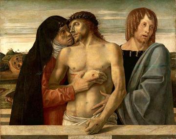 Dead Christ Supported by the Madonna and St. John Artwork by Giovanni Bellini