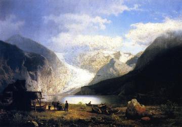 On a Glacier Lake Artwork by Herman Herzog