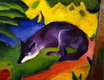 Blue-Black Fox Artwork by Franz Marc
