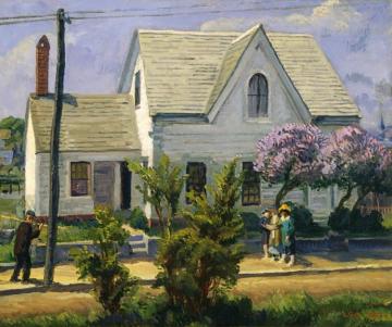 Street Lilacs, Noon Sun Artwork by John Sloan