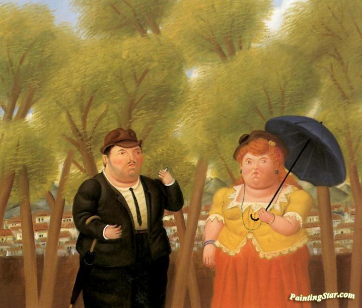 Man and Woman Artwork by Fernando Botero