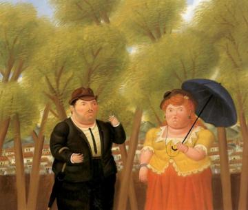 Man and Woman Artwork by Fernando Botero