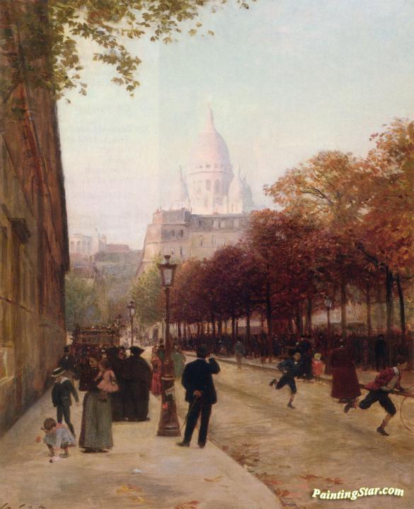 Place D'anvers Et Le Sacre Coeur, Paris Artwork by Victor Gabriel Gilbert