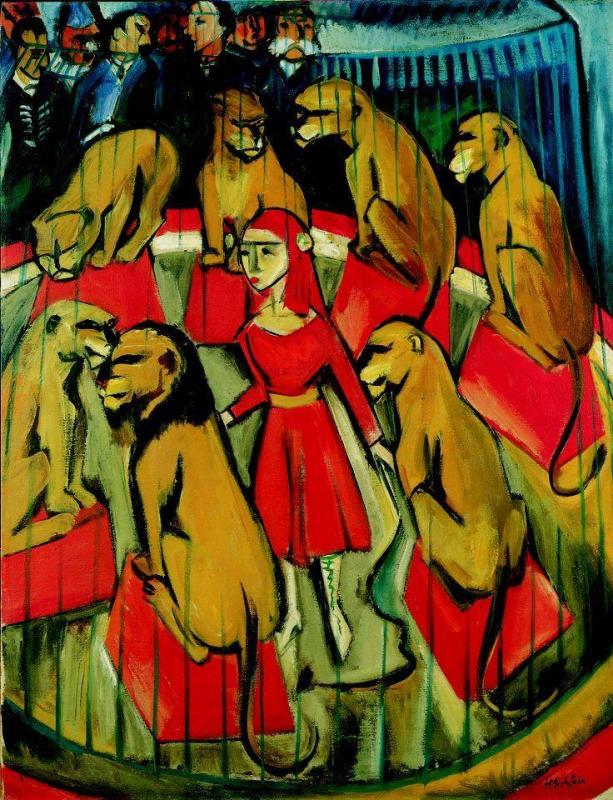 The Lion Tamer Artwork by Hermann Max Pechstein