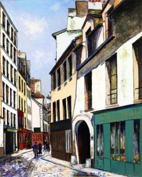 Rue Broca in Paris Artwork by Maurice Utrillo