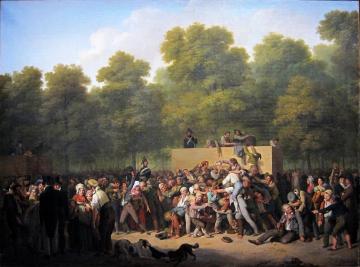 Distribution de vin et de comestibles aux Champs-Elysées Artwork by Louis Leopold Boilly
