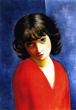 Girl with Flowers in Her Hair Artwork by Moise Kisling