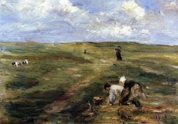 Digging for Potatoes in the Dunes at Zandvoort Artwork by Max Liebermann