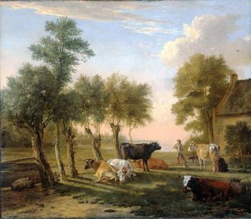 Cows In The Pasture At A Farm Artwork by Paulus Potter