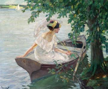 An Outing by Boat Artwork by Edward Cucuel