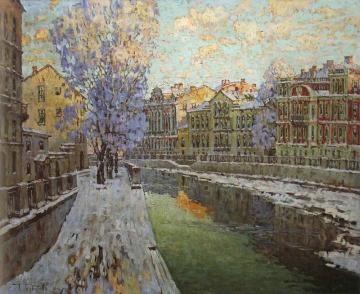 The Griboedov Canal in St.Petersburg Artwork by Konstantin Gorbatov