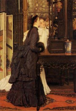 Young Ladies Looking at Japanese Objects Artwork by James Tissot