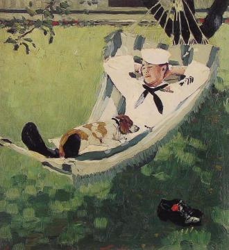 Study for Home on Leave Artwork by Norman Rockwell