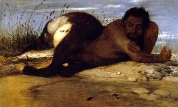 Centaur Looking At Fish Artwork by Arnold Böcklin