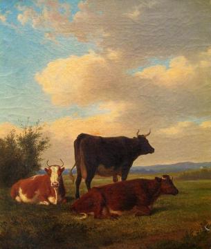 Waiting for the Milkmaid Artwork by Thomas Hewes Hinckley