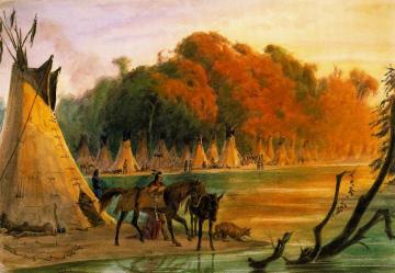 Indian Village Artwork by Rudolph Friedrich Kurz