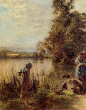 Fisherman and His Family Artwork by Leon Augustin Lhermitte