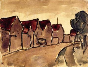 Village Street Artwork by Christian Rohlfs