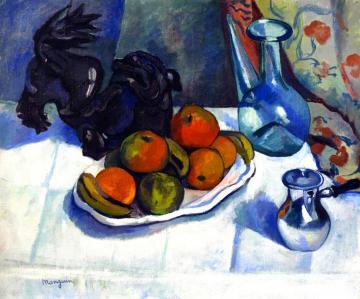 Still LIfe with a Japanese Bronze Artwork by Henri Manguin