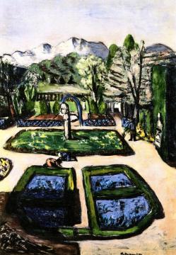 Garden Landscape in Spring with Mountains Artwork by Max Beckmann