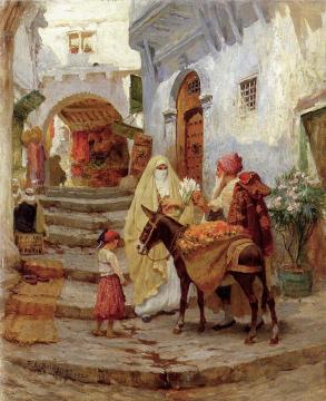 The Orange Seller Artwork by Frederick Arthur Bridgman