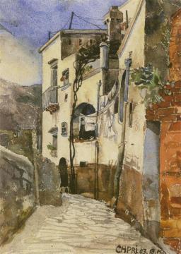 Capri, Alley in the Old Quarter Artwork by Bartle Kleber
