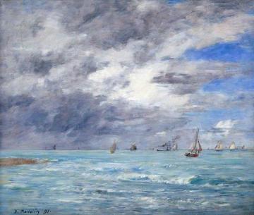 The Shore at Deauville Artwork by Eugène-Louis Boudin