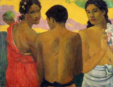 Three Tahitians Artwork by Paul Gauguin