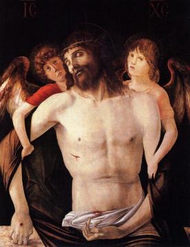 The Dead Christ Supported by Two Angels Artwork by Giovanni Bellini