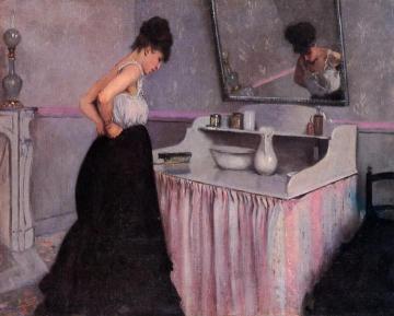 Woman at a Dressing Table Artwork by Gustave Caillebotte