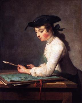 The Young Draughtsman Artwork by Jean-Baptiste-Simeon Chardin