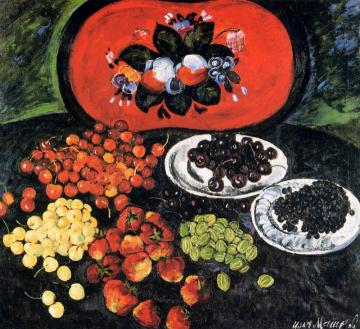 Still Life with Red Tray Artwork by Ilya Mashkov