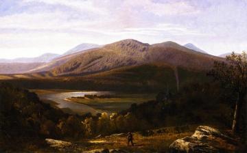 Landscape with Hiker and River Artwork by Gilbert Munger