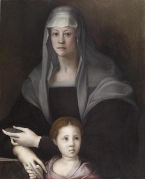 Portrait Of Maria Salviati De' Medici With Giulia De' Medici Artwork by Jacopo Pontormo