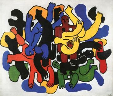 Large Black Divers Artwork by Fernand Léger