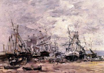 Portrieux, the Port at Low Tide Artwork by Eugène-Louis Boudin