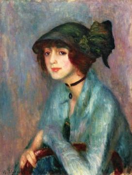 The Brunette Artwork by William James Glackens