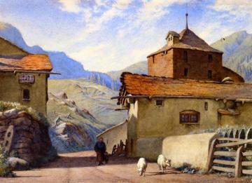 Street near Simplon Village Artwork by Charles Herbert Moore