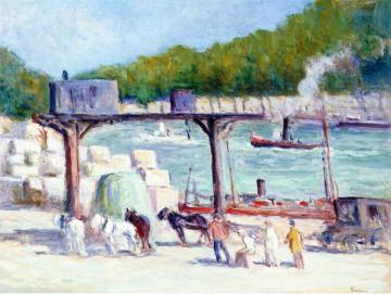 Dock with Goods Artwork by Maximilien Luce
