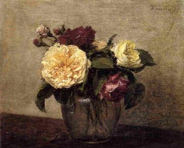 Yellow and Red Roses Artwork by Henri Fantin-Latour
