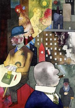 Cross-Section through North Berlin Artwork by George Grosz