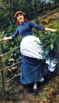 Tending The Garden Artwork by Daniel Ridgway Knight