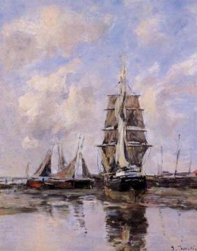 Beached Boats Artwork by Eugène-Louis Boudin