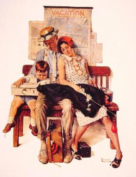 Family Home From Vacation Artwork by Norman Rockwell