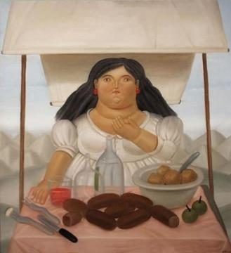 The Roadside Vendor Artwork by Fernando Botero