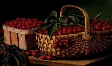 Still Life with Raspberries and Cherries Artwork by Levi Wells Prentice