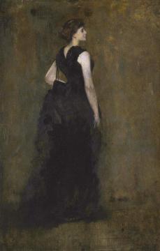 Woman In Black: Portrait Of Maria Okey Dewing Artwork by Thomas Wilmer Dewing