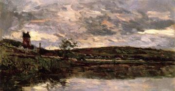 The Banks of the Seine at Vetheuil, Overcast Artwork by Albert Lebourg